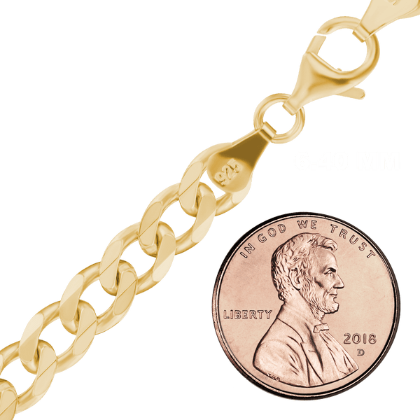 Bowery Curb Chain Necklace in Sterling Silver 18K Yellow Gold Finish