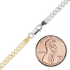 Bowery Curb Chain Necklace in Sterling Silver 18K Yellow Gold Two Tone Finish