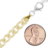 Bowery Curb Chain Necklace in Sterling Silver 18K Yellow Gold Two Tone Finish