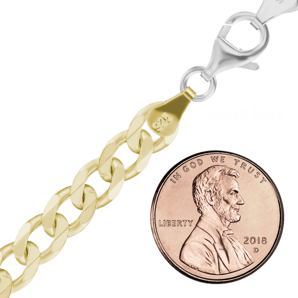 Bowery Curb Chain Necklace in Sterling Silver 18K Yellow Gold Two Tone Finish