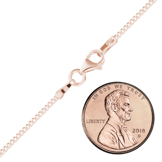 Bowery Curb Chain Necklace in Sterling Silver 18K Pink Gold Finish
