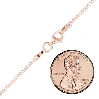 Bowery Curb Chain Necklace in Sterling Silver 18K Pink Gold Finish