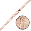 Bowery Curb Chain Necklace in Sterling Silver 18K Pink Gold Finish