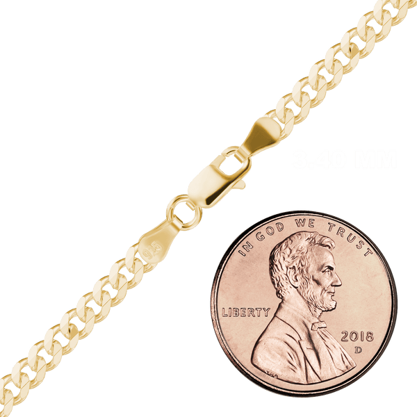 Bowery Curb Chain Necklace in Sterling Silver 18K Yellow Gold Finish