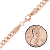 Bowery Curb Chain Necklace in Sterling Silver 18K Pink Gold Finish