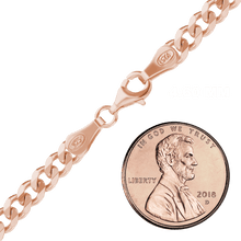 Load image into Gallery viewer, Bowery Curb Chain Necklace in Sterling Silver 18K Pink Gold Finish
