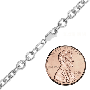 Canal St. Cable Anklet in 14K White Gold