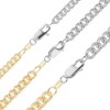 Chrystie St. Curb Chain Necklace in Sterling Silver 18K Yellow Gold Two Tone Finish