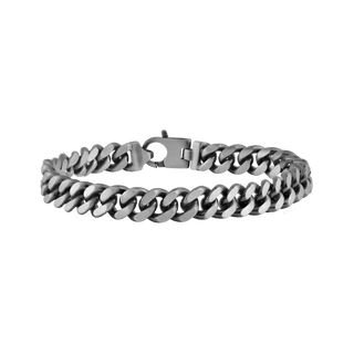 Bowery Cuban Curb Bracelet in Sterling Silver Black Ruthenium Finish
