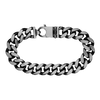 Bowery Cuban Curb Bracelet in Sterling Silver Black Ruthenium Finish