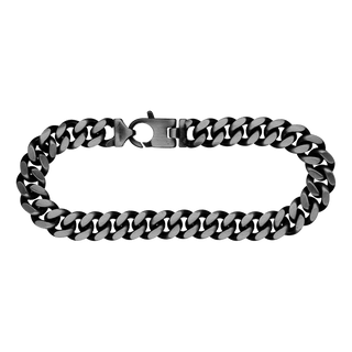 Bowery Cuban Curb Bracelet in Sterling Silver Black Ruthenium Finish