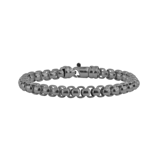 MSG Round Box Bracelet in Sterling Silver Black Ruthenium Finish