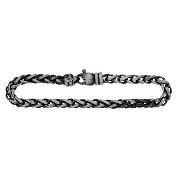 Wall St. Wheat Bracelet in Sterling Silver Black Ruthenium Finish