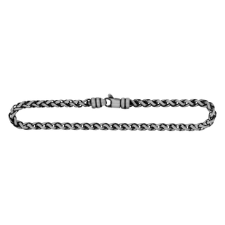 Wall St. Wheat Bracelet in Sterling Silver Black Ruthenium Finish