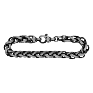 Wall St. Wheat Bracelet in Sterling Silver Black Ruthenium Finish