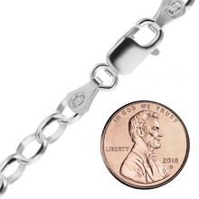 Load image into Gallery viewer, Oval Soho Rolo Chain Anklet in Sterling Silver
