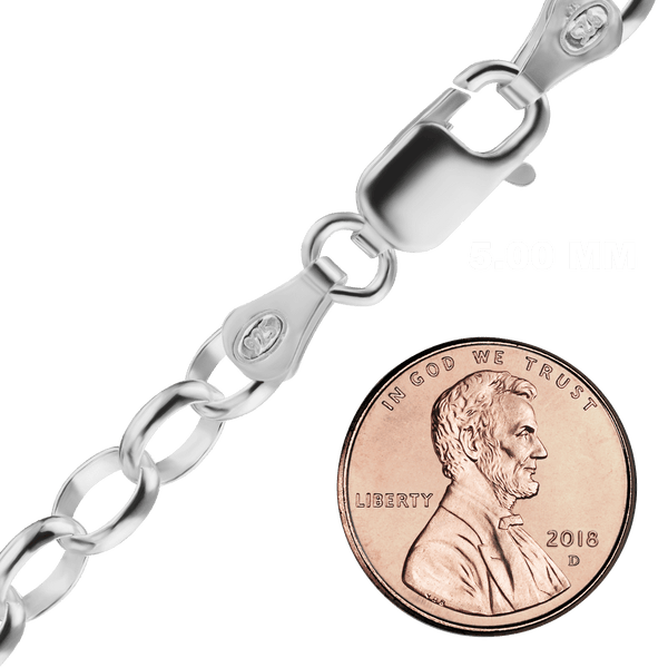 Oval Soho Rolo Chain Necklace in Sterling Silver