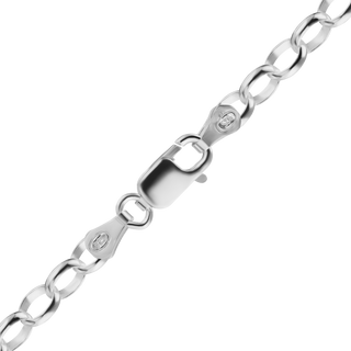 Oval Soho Rolo Chain Anklet in Sterling Silver