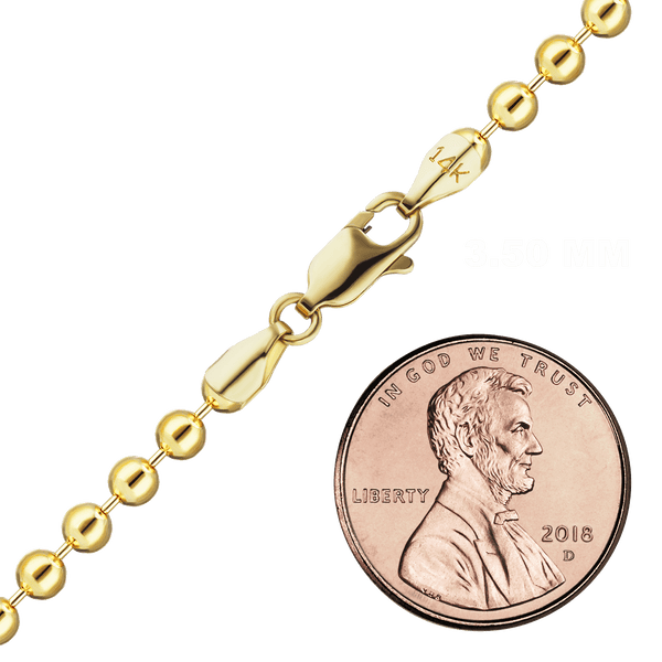 Broadway Bead Necklace in 14K Yellow Gold