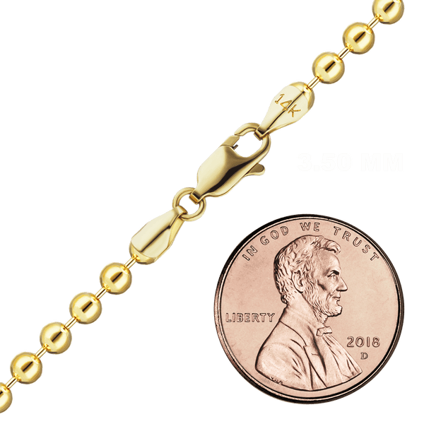 Broadway Bead Necklace in 14K Yellow Gold