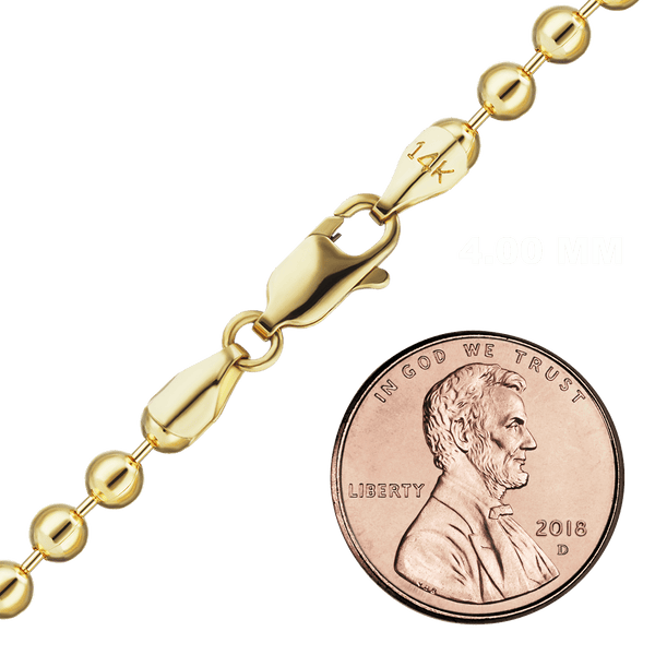 Broadway Bead Anklet in 14K Yellow Gold