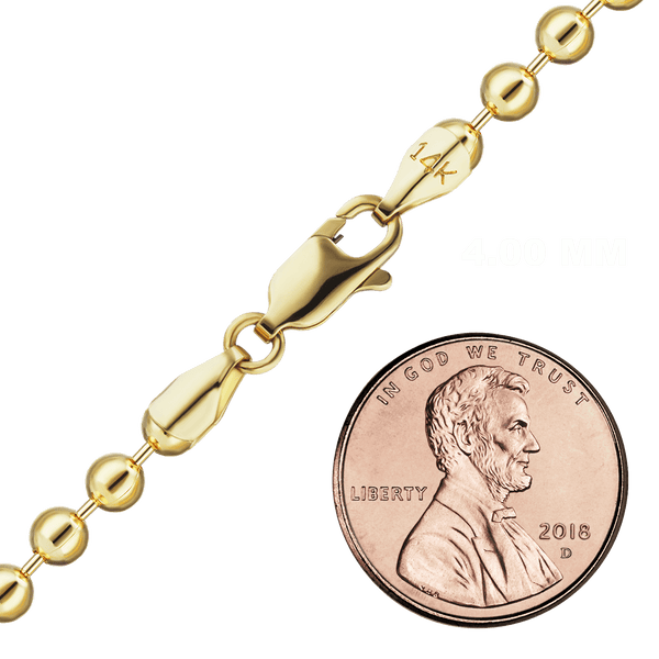 Broadway Bead Anklet in 14K Yellow Gold