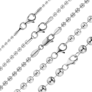 Broadway Bead Anklet in Sterling Silver