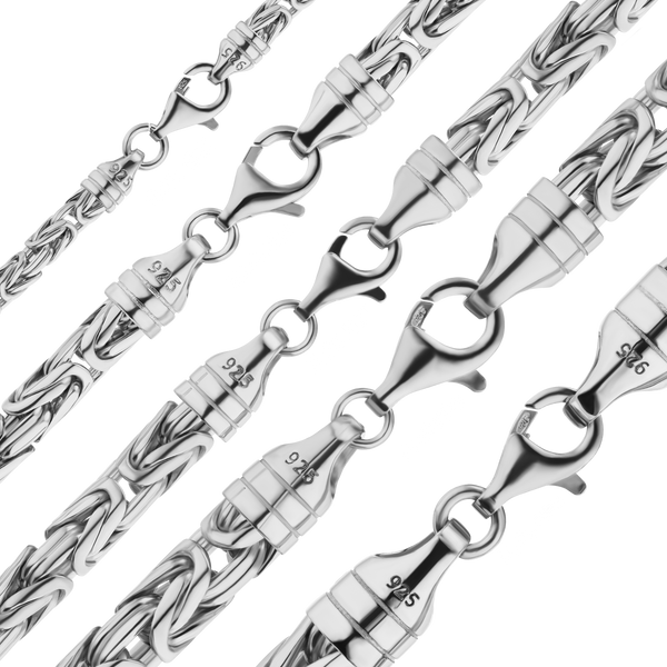 Battery Park Byzantine Chain Necklace in Sterling Silver