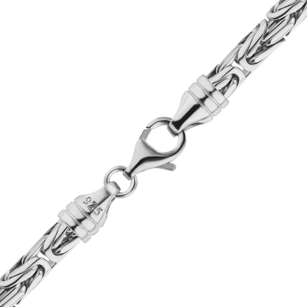 Battery Park Byzantine Chain Anklet in Sterling Silver