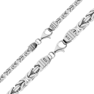 Times Square Byzantine Chain Anklet in Sterling Silver