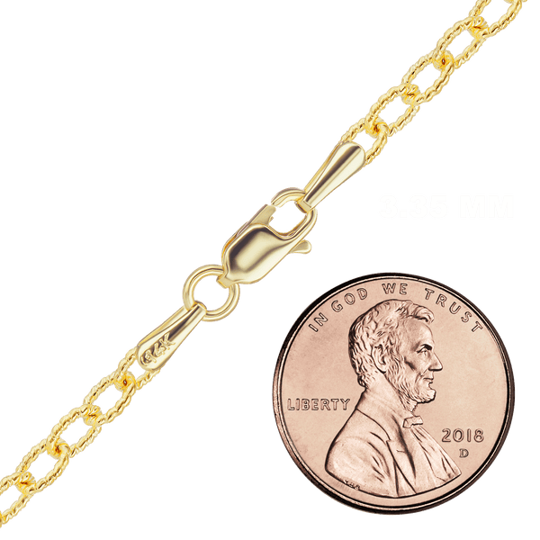 Trinity Pl. Textured Cable Bracelet in 14K Yellow Gold