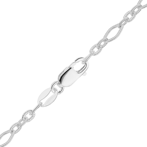 Freedom Place Textured Cable Chain Necklace in Sterling Silver