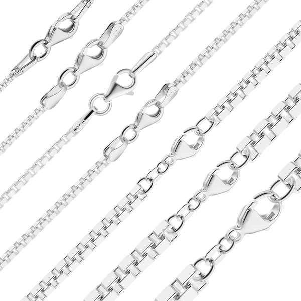 Bleecker St. Box Chain Necklace in Sterling Silver
