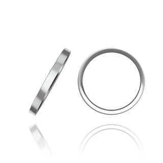 ITI NYC 14K White Gold Flat Wedding Bands (2.0 mm - 6.0 mm)