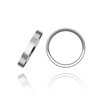 ITI NYC 14K White Gold Flat Wedding Bands (2.0 mm - 6.0 mm)