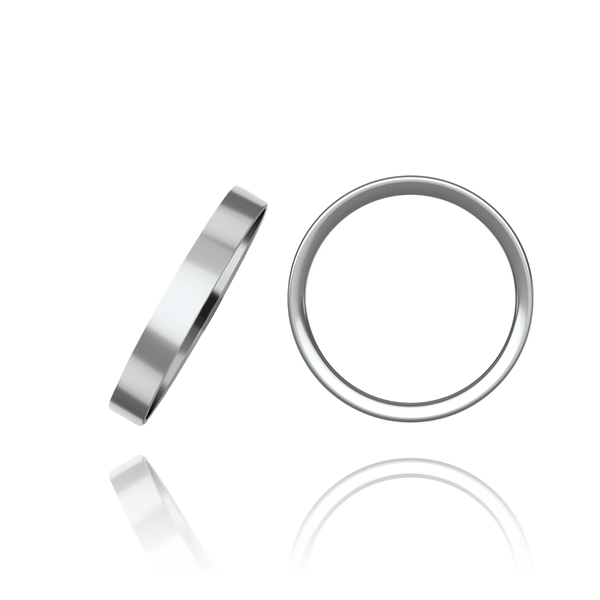 ITI NYC 14K White Gold Flat Wedding Bands (2.0 mm - 10.0 mm)