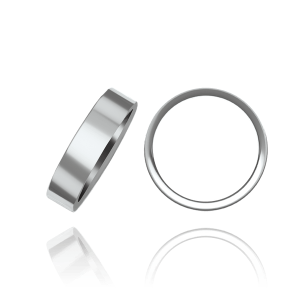 ITI NYC 14K White Gold Flat Wedding Bands (2.0 mm - 10.0 mm)