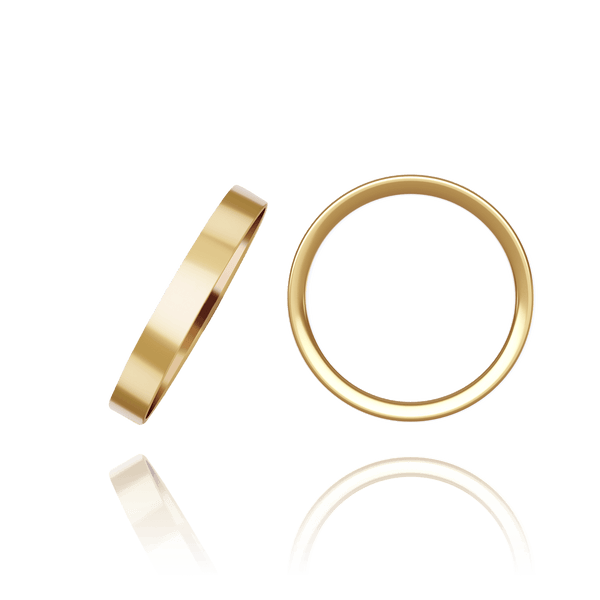 ITI NYC 14K Yellow Gold Flat Wedding Bands (2.0 mm - 10.0 mm)