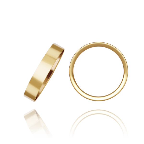 ITI NYC 14K Yellow Gold Flat Wedding Bands (2.0 mm - 6.0 mm)