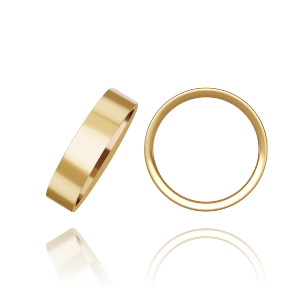 ITI NYC 14K Yellow Gold Flat Wedding Bands (2.0 mm - 10.0 mm)
