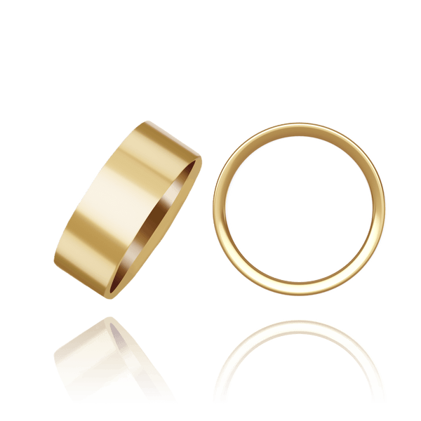 ITI NYC 14K Yellow Gold Flat Wedding Bands (2.0 mm - 10.0 mm)