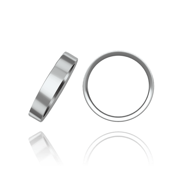 ITI NYC Sterling Silver Flat Wedding Bands (2.0 mm - 10.0 mm)