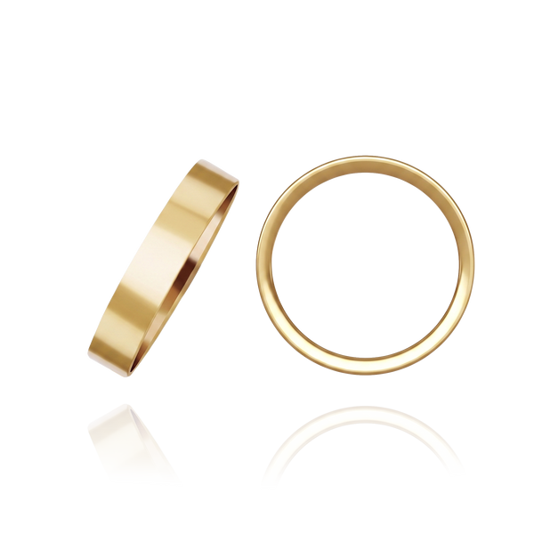 ITI NYC 14K Yellow Gold Flat Wedding Bands (2.0 mm - 6.0 mm)