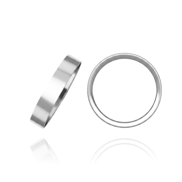 ITI NYC Sterling Silver Flat Wedding Bands (2.0 mm - 8.0 mm)