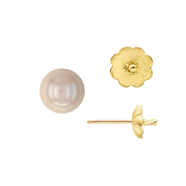 Pearl Cup Earrings with Peg
