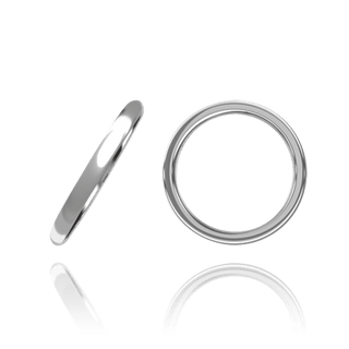 ITI NYC 14K White Gold Domed Wedding Bands (2.0 mm - 6.0 mm)