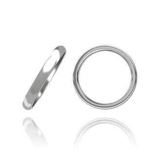 ITI NYC 14K White Gold Domed Wedding Bands (2.0 mm - 6.0 mm)