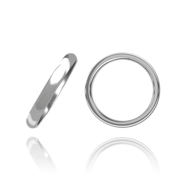 ITI NYC 14K White Gold Domed Wedding Bands (2.0 mm - 6.0 mm)