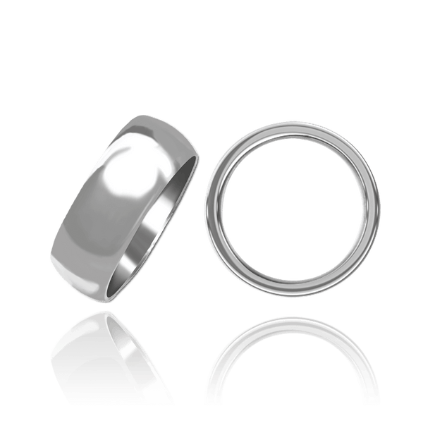 ITI NYC 14K White Gold Domed Wedding Bands (2.0 mm - 6.0 mm)