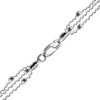Triboro Triple Strand Beaded Cable Chain Necklace in Sterling Silver